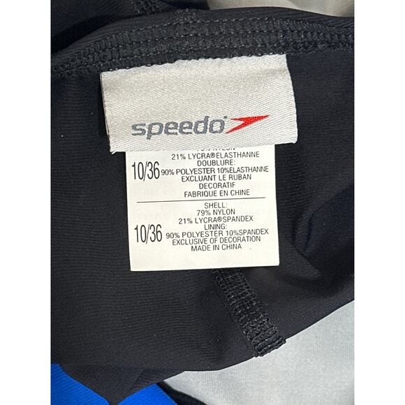 Speedo Power+ Sprint Splice Free Back Tech Race III One-Piece Swimsuit Sz 10 /36 - Picture 12 of 15